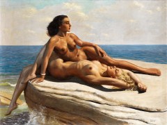 Marcel René von Herrfeldt_1890-1965_Shore_Large by the sea, with two nudes lolling in.jpg